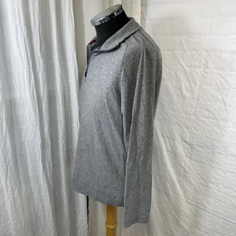 Banana Republic Quick Dry Half Zip Pull Over Gray‎ Medium Preppy Office